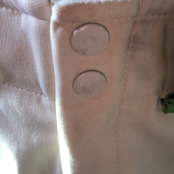 Boombah baseball pants white with green and navy stripes big belt loops - Picture 3 of 8